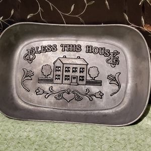 Wilton Armetale RWP peuter Bless this House dish Christmas gift